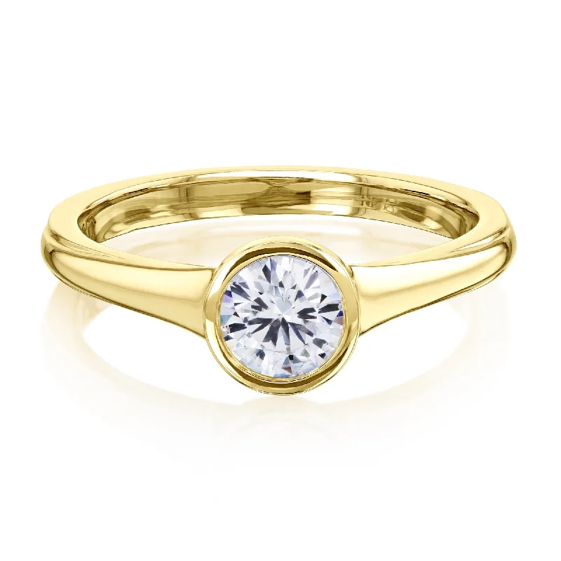 Annello by Kobelli 0.5 Carat Round Moissanite Solitaire Engagement Ring in 14k Gold (GH/VS)