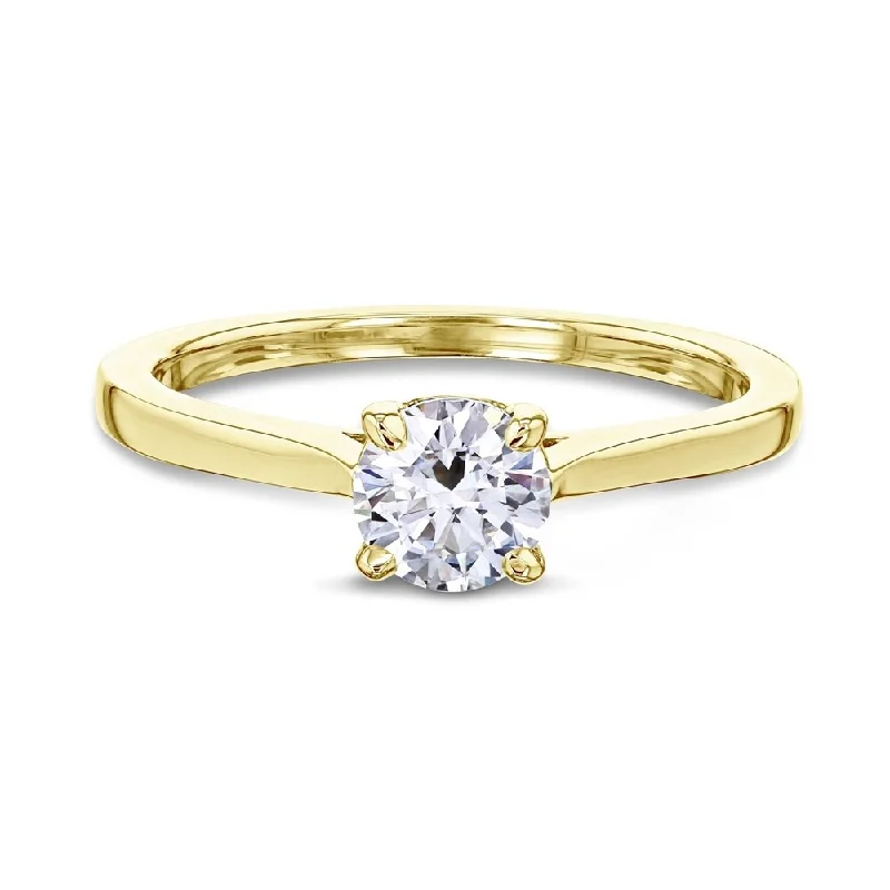 Annello by Kobelli 14k Gold 1/2ct Round Forever One Moissanite Solitaire Petite Engagement Ring (DEF/VS)