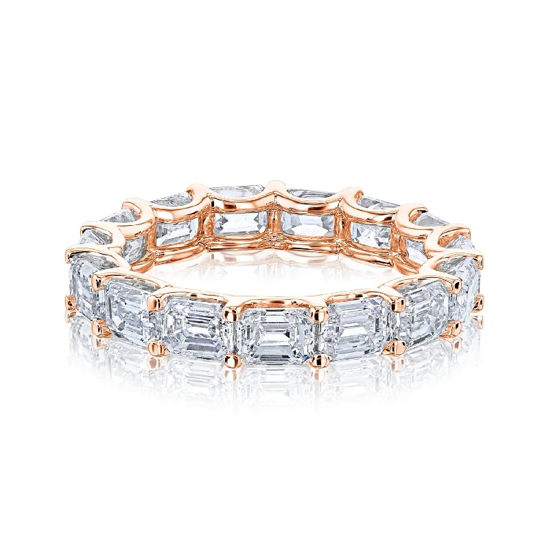 Annello by Kobelli 14k Gold East West Lab Grown Diamond (4x3mm) Eternity Ring (DEF/VS)