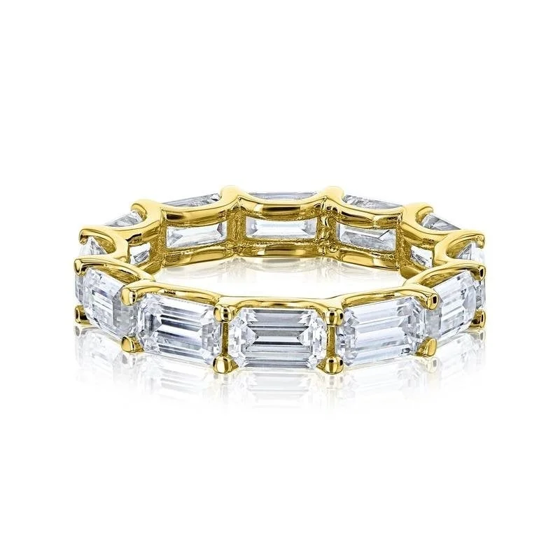 Annello by Kobelli 14k Gold East West Lab Grown Diamond (5x3mm) Eternity Ring (DEF/VS)