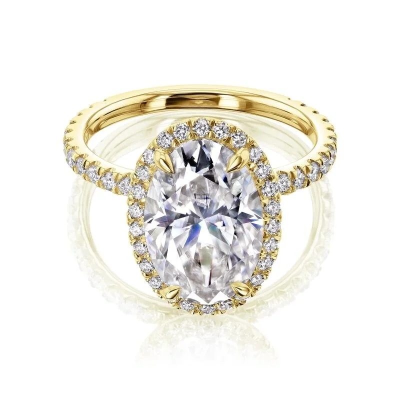 Annello by Kobelli The Signature Olivia 14k Gold 4.57ct TGW Oval Moissanite and Diamond Engagement Ring (FG/VS, DEF/VS)