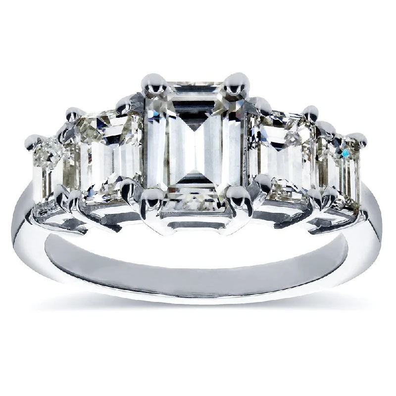 Annello by Kobelli White Gold Moissanite and 1 1/3ct TDW Diamond Engagement Ring (HI, SI)