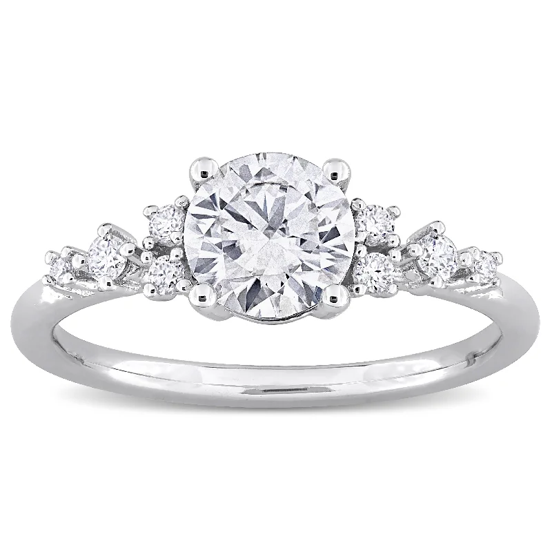 Miadora 1ct DEW Created Moissanite Engagement Ring in Sterling Silver