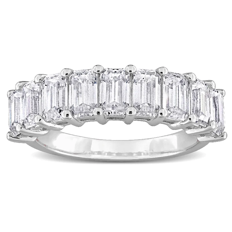 Miadora 2 3/4ct DEW Octagon-cut Created Moissanite Anniversary Band in Sterling Silver