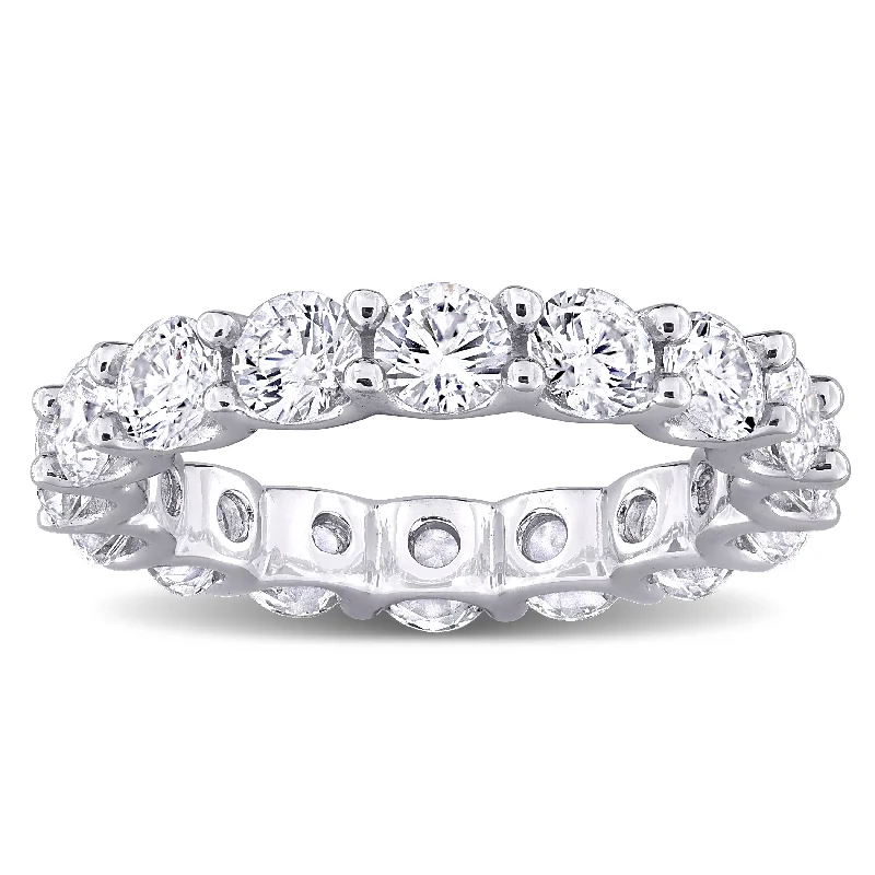 Miadora 5 1/8ct TGW Created White Sapphire Eternity Ring in Sterling Silver