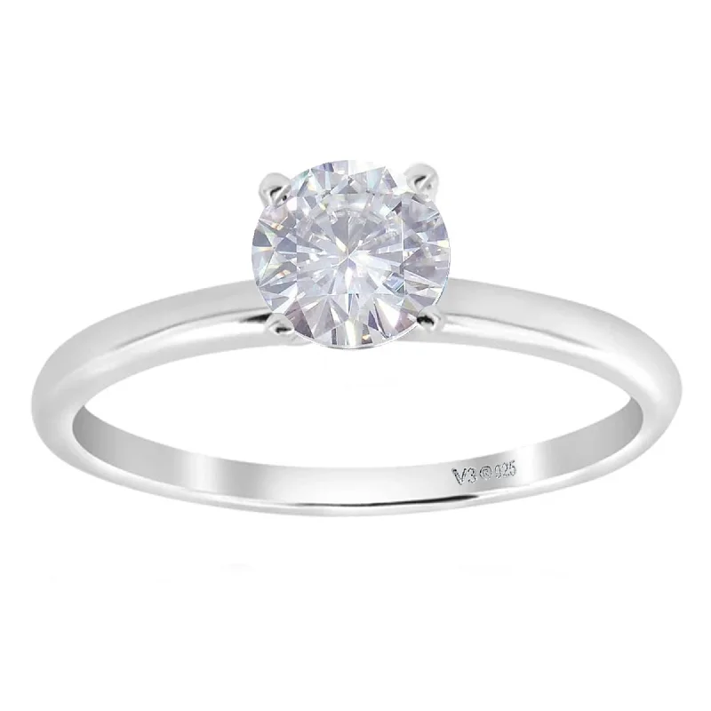 White Gold with Moissanite Solitaire Ring