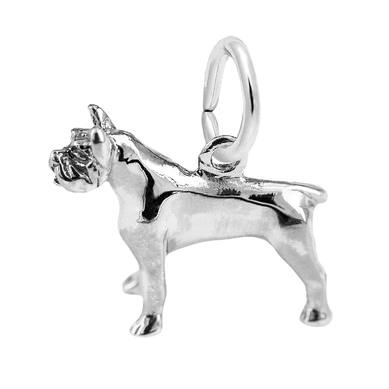 14K White Gold Pitbull Charm