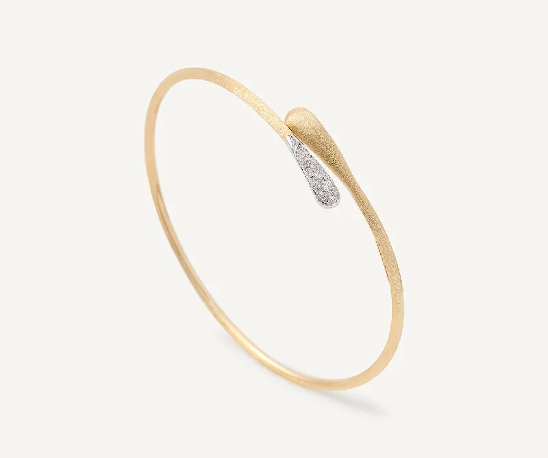 18K Yellow Gold and Diamond Hugging Cuff