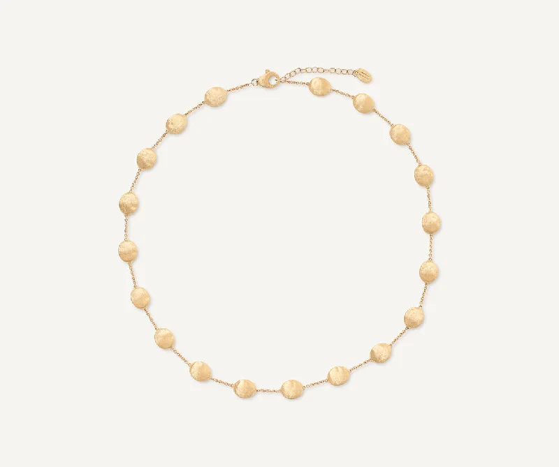 18K Yellow Gold Large Bean Adjustable Necklace