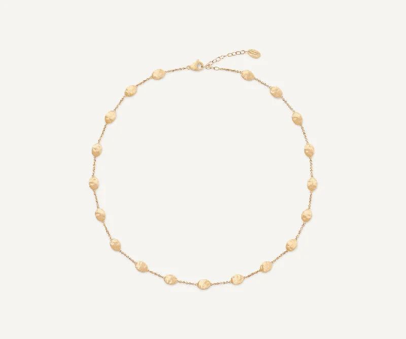 18K Yellow Gold Medium Bean Adjustable Necklace