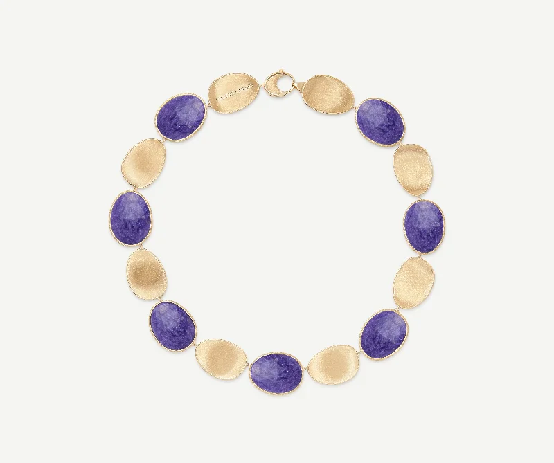 18K Yellow Gold Charoite Collar