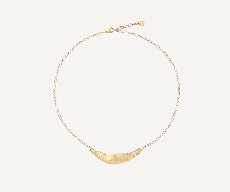 18K Yellow Gold Engraved "Smile" Necklace