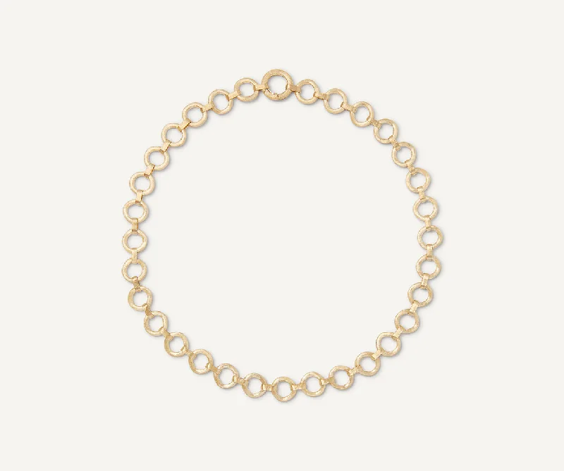 18K Yellow Gold Flat Link Collar Necklace