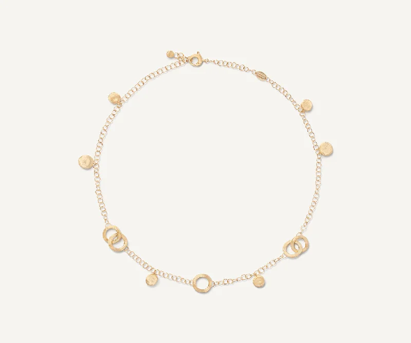 18K Yellow Gold Link & Charm Necklace