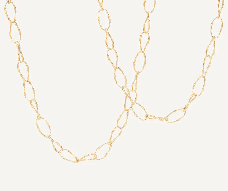 18K Yellow Gold Long Link Necklace