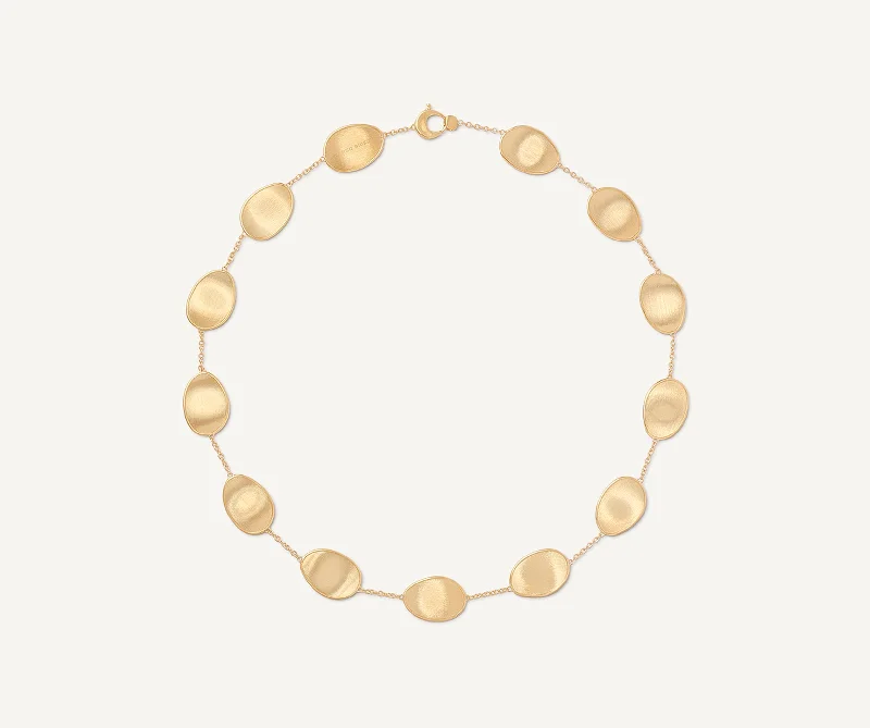 18K Yellow Gold Petal Single Strand Necklace