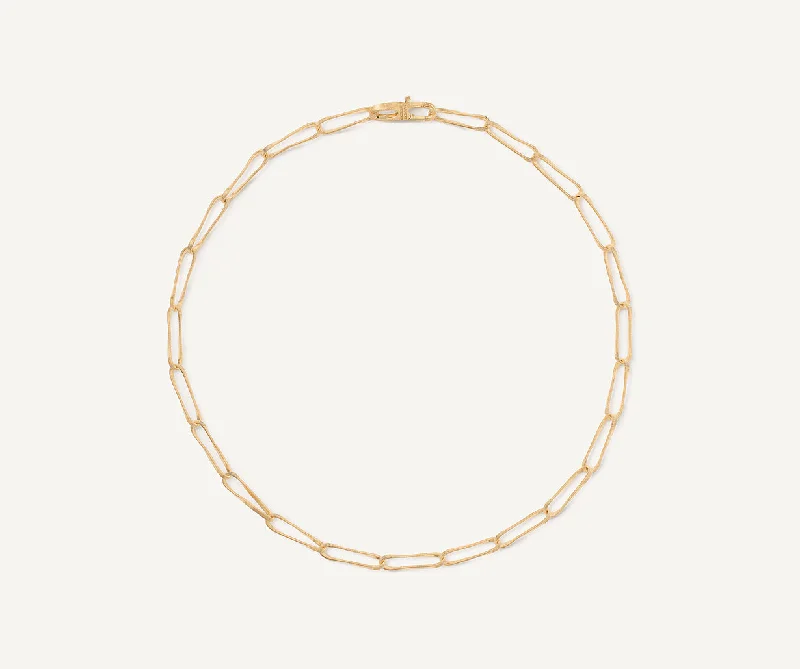 18K Yellow Gold Twisted Coil Link Necklace