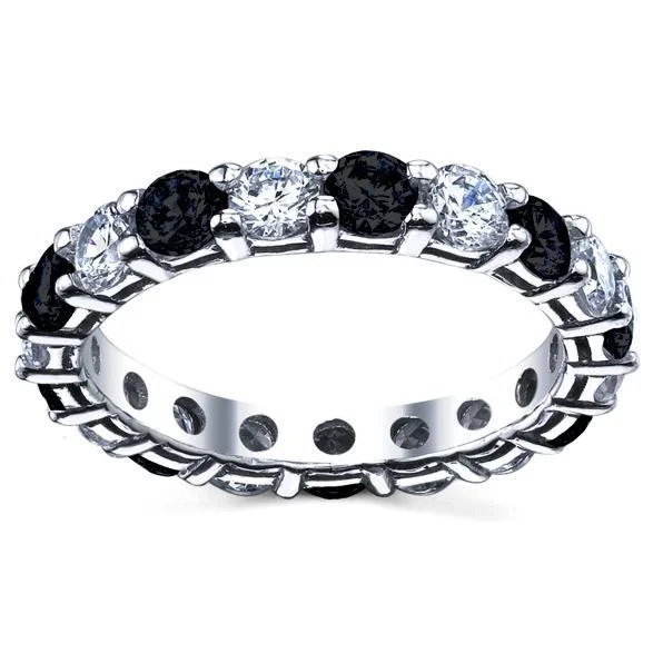 3 Carat Diamond Eternity Band with Black Diamonds