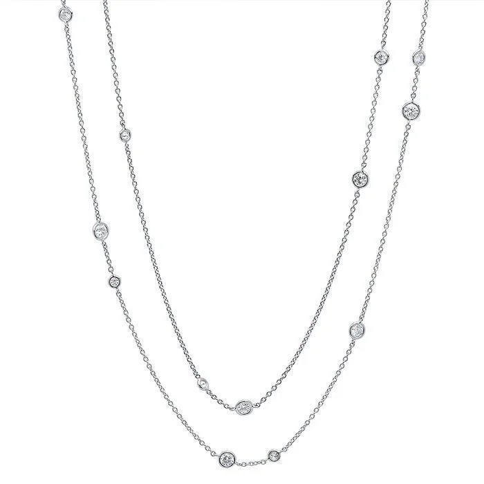 36" Diamond Bezel Necklace, 1.05cttw