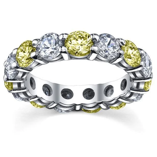 5.00cttw Yellow Sapphire Diamonds Eternity Band