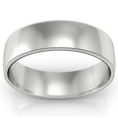 6mm Milgrain Wedding Band in 14k