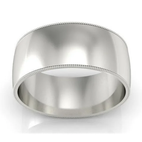 9mm Milgrain Wedding Band in 14k