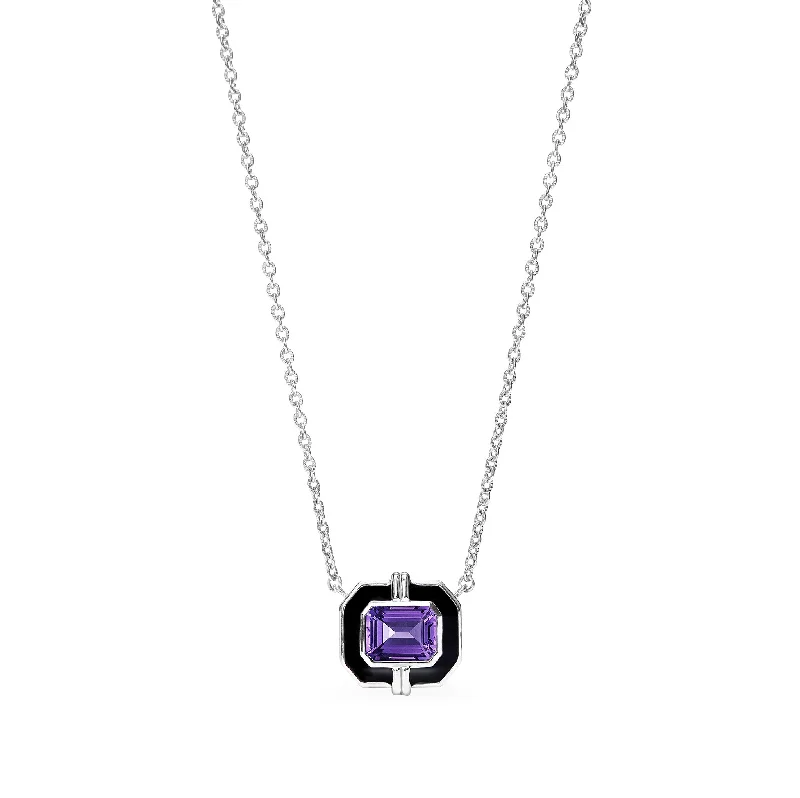 Adrienne Necklace with Enamel and Amethyst