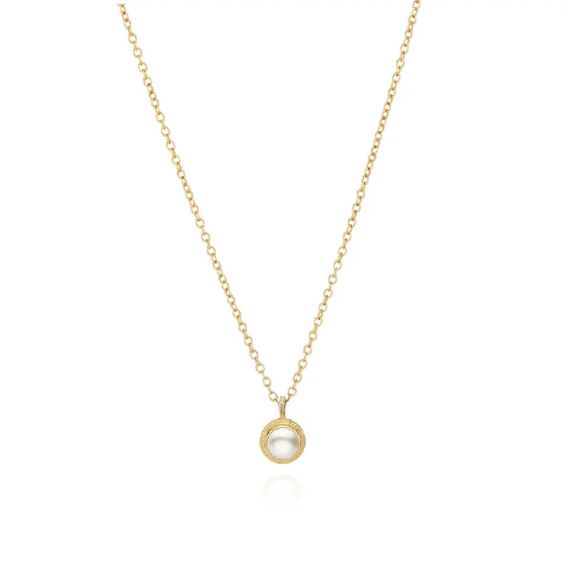 Anna Beck Pearl Circle Drop Necklace