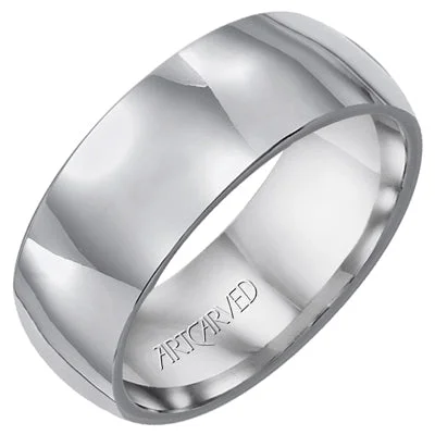 ArtCarved Conquest Mens Plain Wedding Band in Tungsten (8mm)