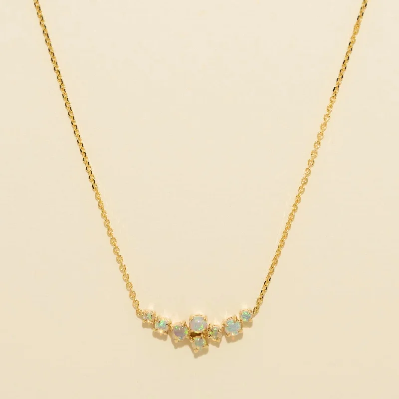 Parlé Australian Opal Station Necklace in 14kt Yellow Gold