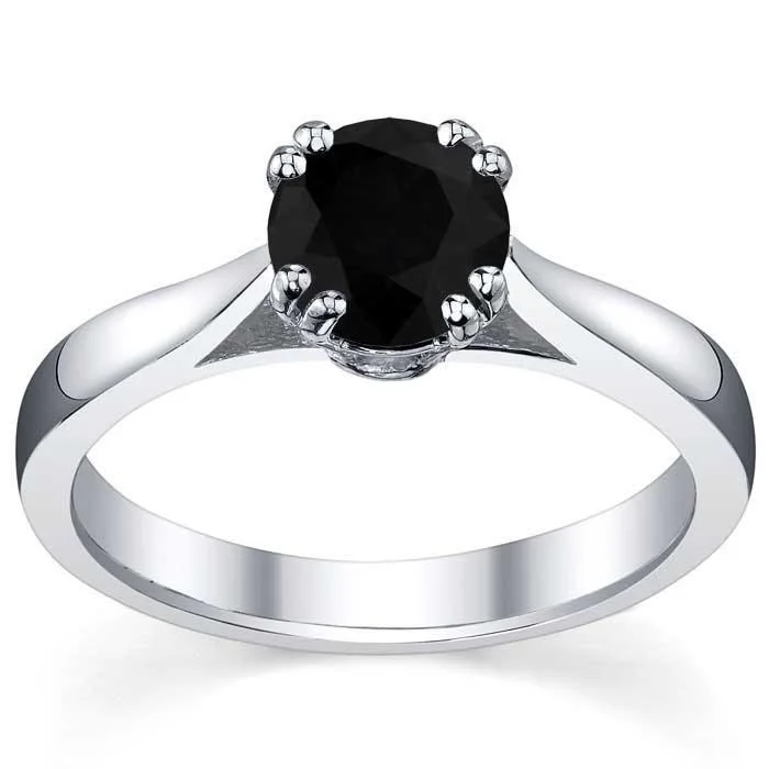 Black Diamond Double Prong Tapered Solitaire