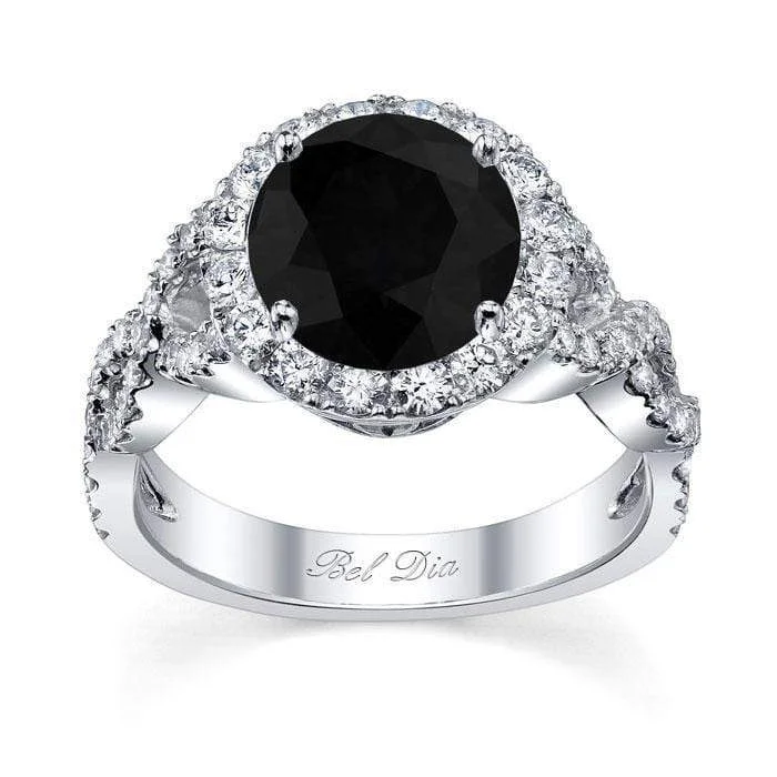 Black Diamond Halo with Twisted Shank