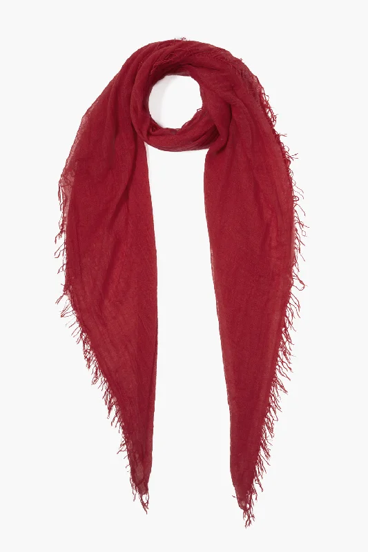 Cashmere and Silk Scarf Biking Red