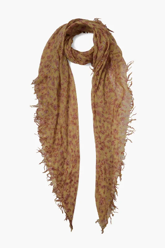 Cashmere and Silk Scarf Chai Tea Paisley