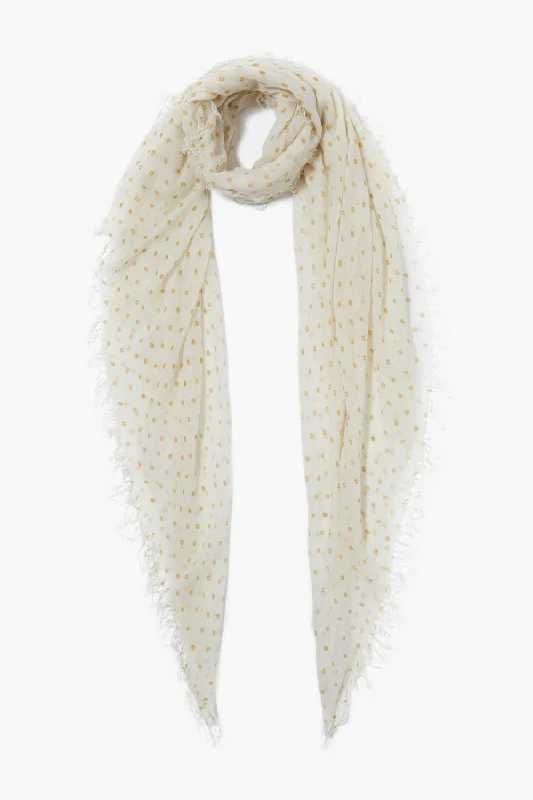 Cashmere and Silk Scarf Honey Dot