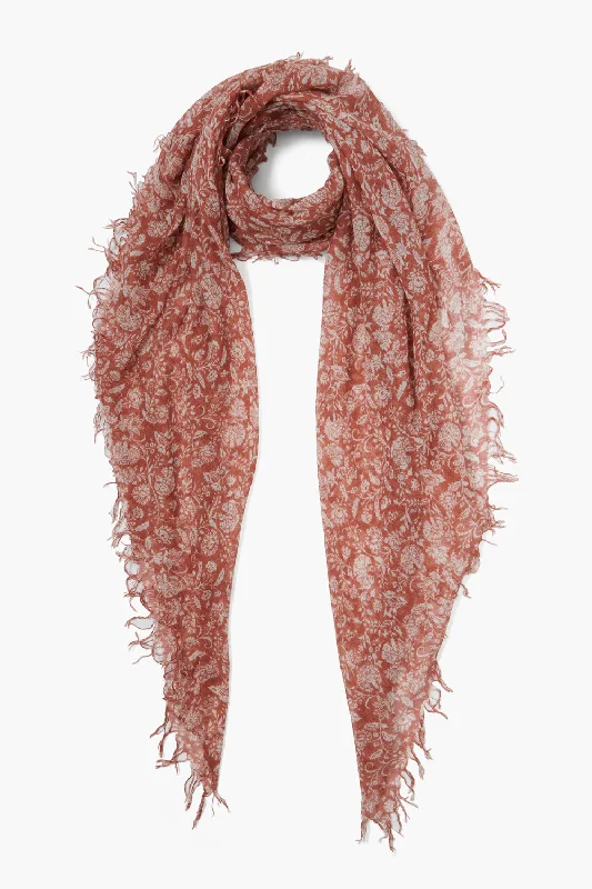 Cashmere and Silk Scarf Sequoia Dahlia Floral