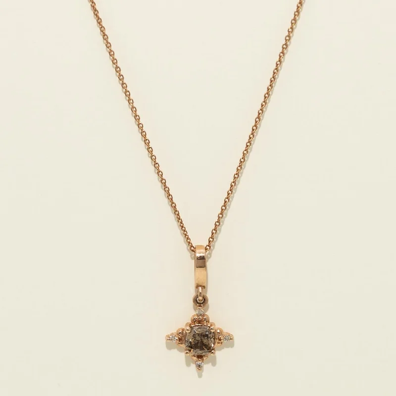 Champagne Diamond Necklace in 14kt Rose Gold (1/2ct tw)