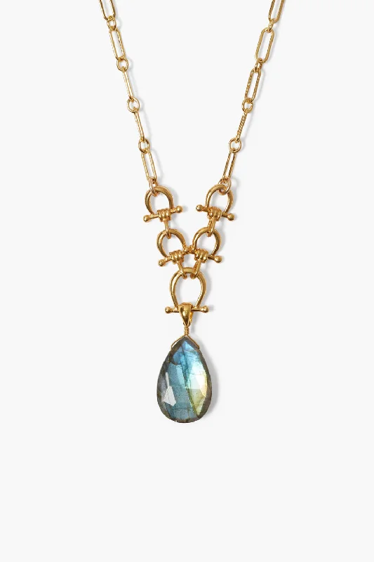 Cheval Necklace Gold Labradorite