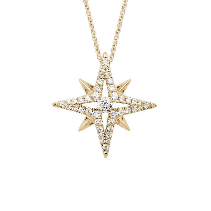 14K Yellow Gold Double Layer Star 16-18" Necklace