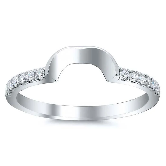 Curved Matching Diamond Wedding Band for Heart Shape