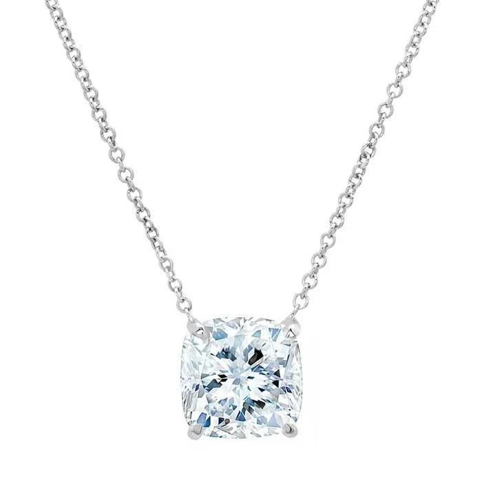 Cushion Cut Forever One Moissanite Women's Pendant