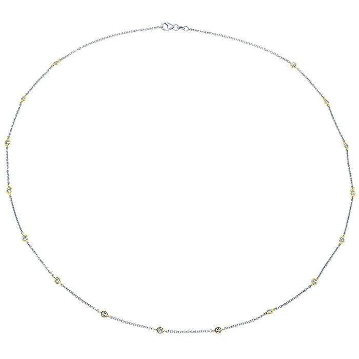 0.96 cttw Delicate Handmade 16-Diamond Necklace