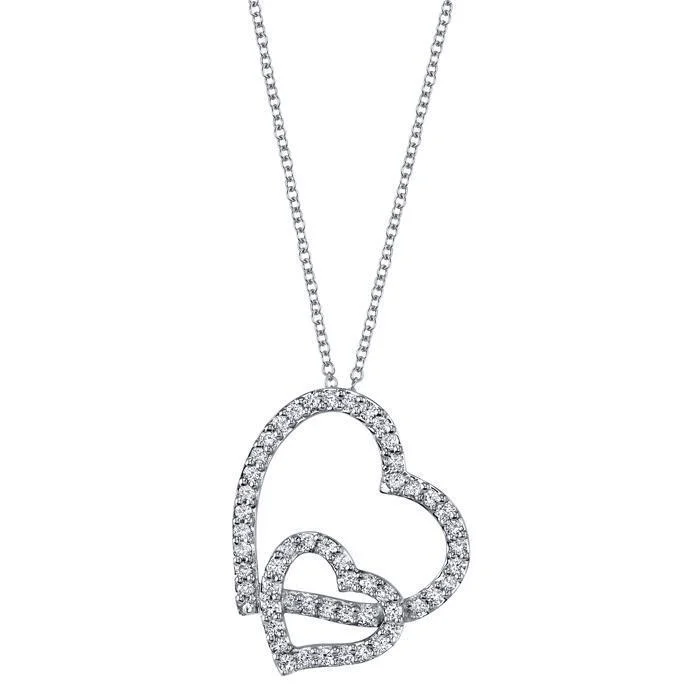 Diamond Double Heart Necklace