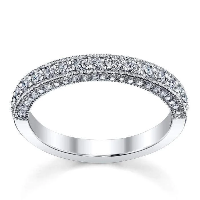 Diamond Half Eternity Micro Pave with Milgrain