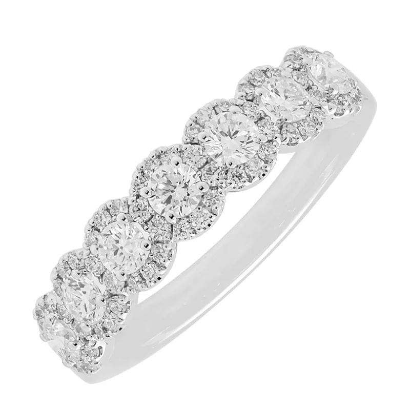 Diamond Halo Wedding Band in 14kt White Gold (3/4ct tw)