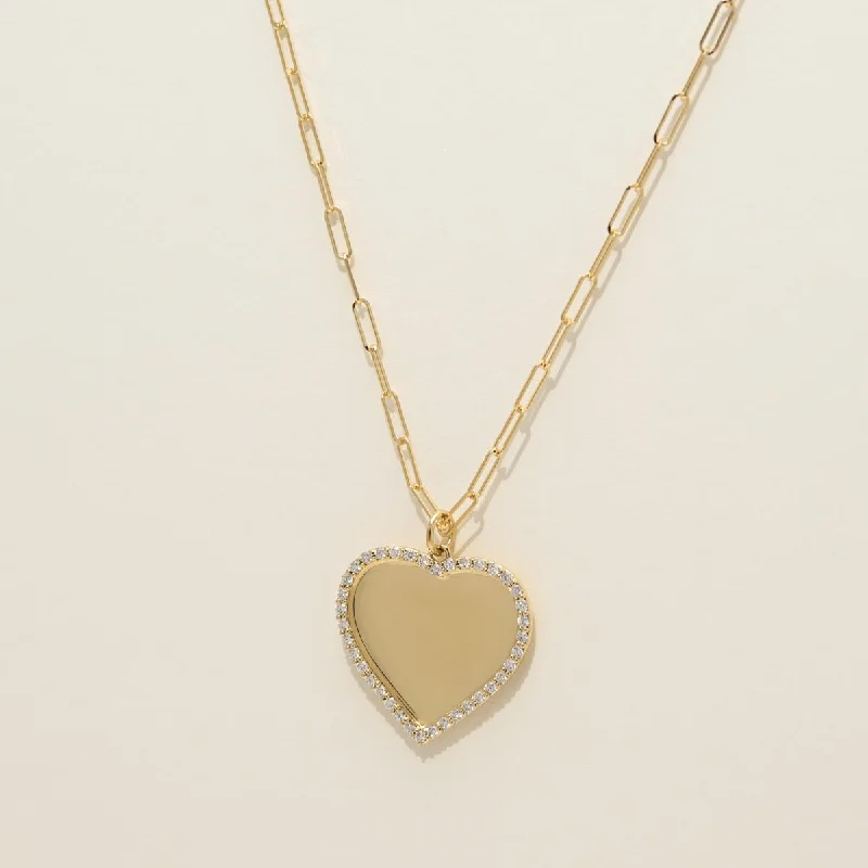 Diamond Heart Necklace in 18kt Yellow Gold (1/2ct tw)