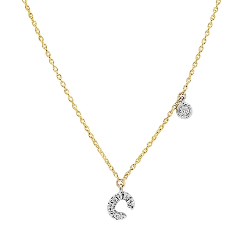 Diamond Initial C Necklace in 14kt Yellow Gold (1/20ct tw)