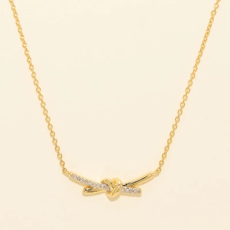 Diamond Love Knot Necklace in 10kt Yellow Gold (1/20ct tw)