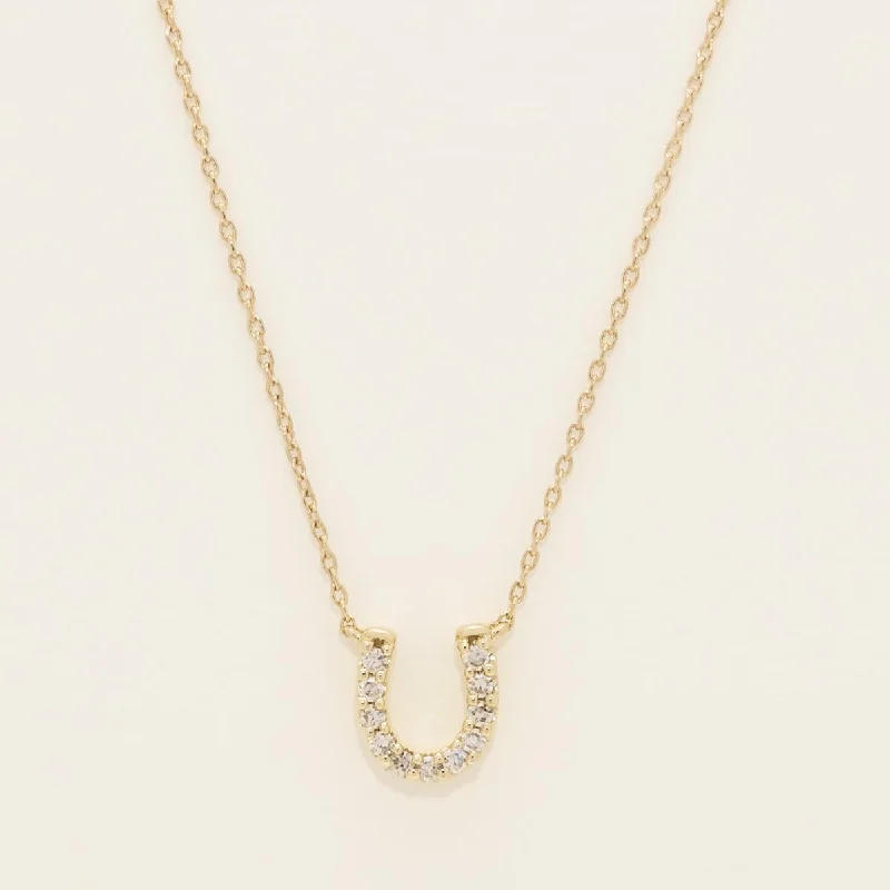 Diamond Horseshoe Necklace in 10kt Yellow Gold (1/10ct tw)