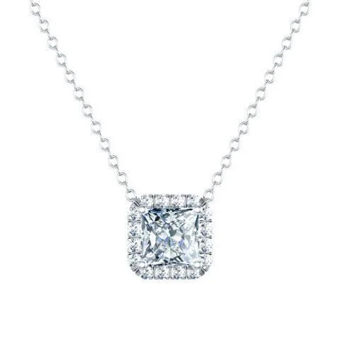 Diamond Square Halo Pendant